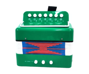 Acordeón De Juguete Para Niños Con 7 Notas Verde